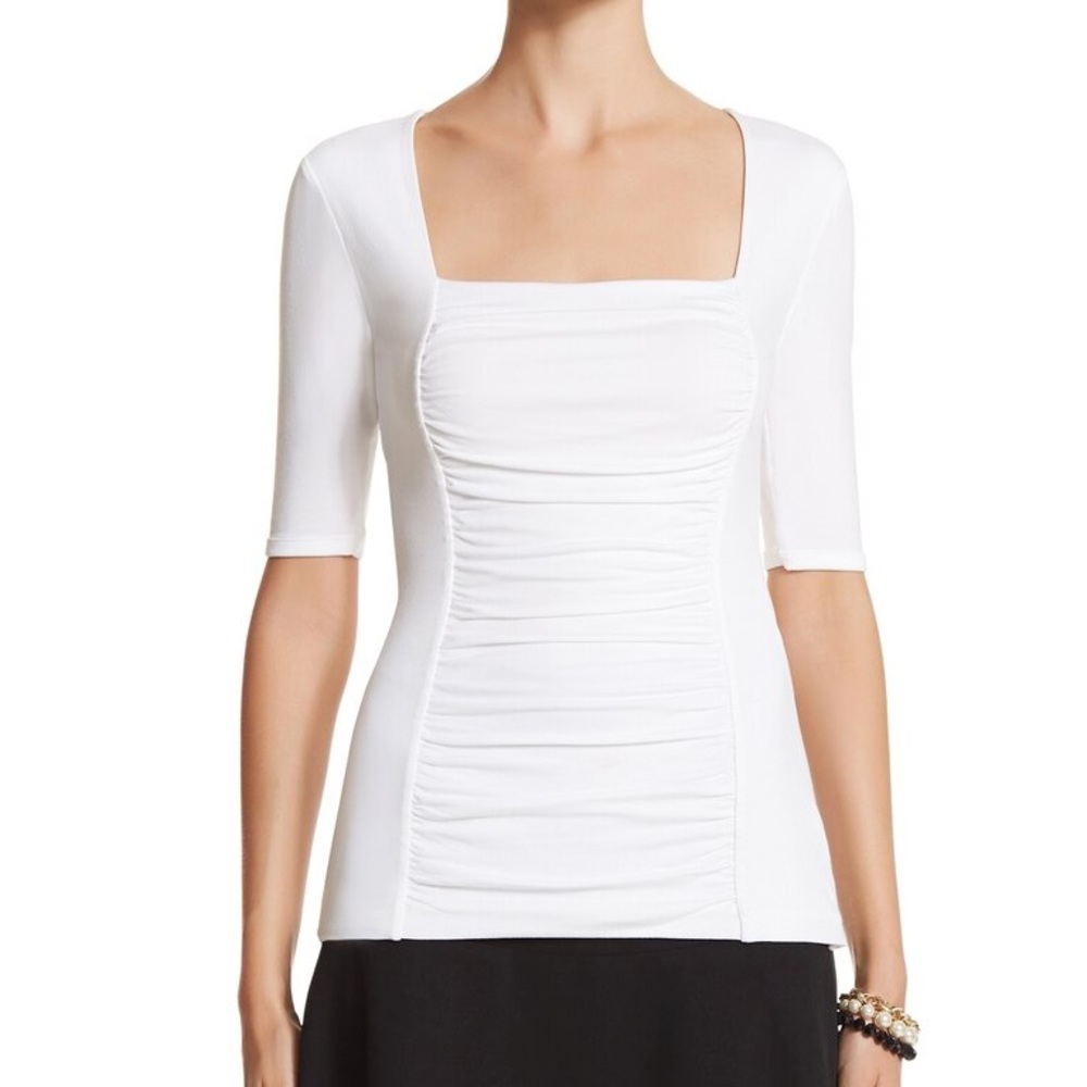 White House Black Market Ruched Square Neck Top
